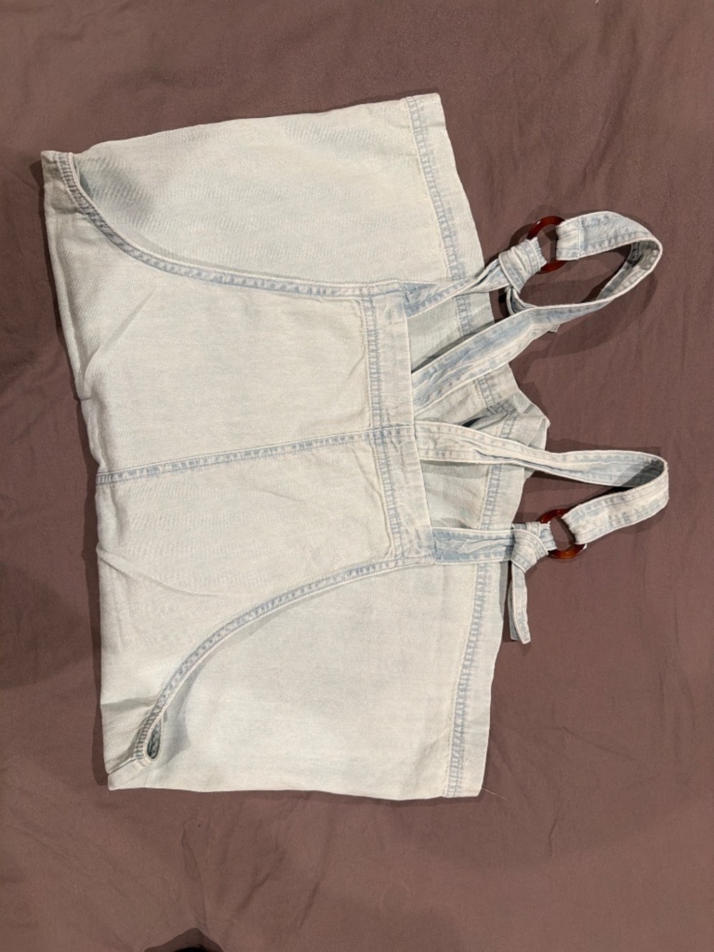 Aerie Light Wash Denim Shortalls Overall Romper – Size M – NWT - Picture 3 of 5